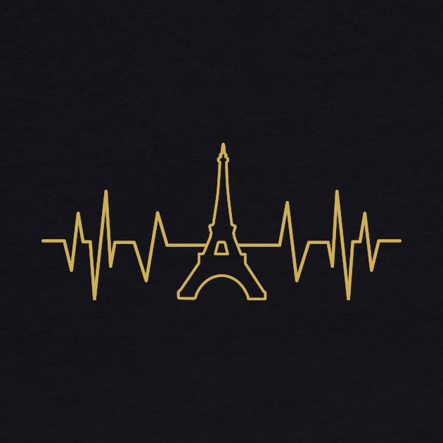 Paris Eiffel Tower heartbeat by HBfunshirts